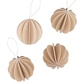 LOVI 3D Baubles Ø6cm naturel 4pcs