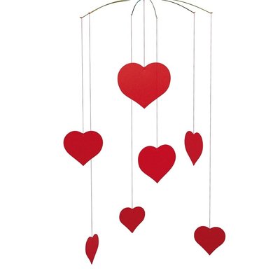 Flensted Mobiles Happy Hearts 37x25cm handmade Danish design