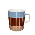 Marimekko Tiiliskivi design mok blauw bruin beige