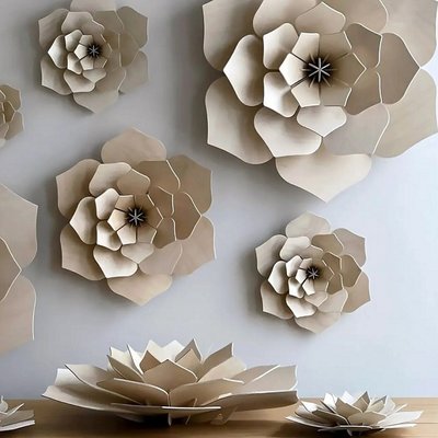 LOVI DIY Decor Flower natural wood Ø34cm - Fins design