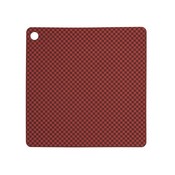 OYOY Set Placemats Checker rood siliconen 38x38cm