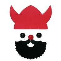 Flensted hanging art Viking  mobiel rood 25x20cm