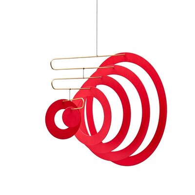 Flensted hanging art SuperSonic mobile rood 25x25cm - Deens design