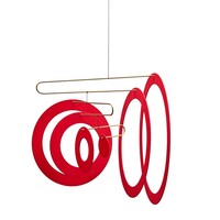 Flensted hanging art SuperSonic mobile rood 25x25cm