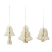 Bungalow DK Honeycomb DOIRE hangers set van 3 in cream