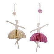 Bungalow DK Deco hanger Ballerina set 2pcs - in roze + offwhite