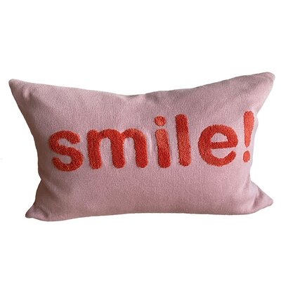 Funky Doris  Kussenhoes SMILE roze 38x58cm - eco katoen