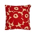 Marimekko Kussenhoes Unikko Copper Red 50x50cm - linnen met viscose