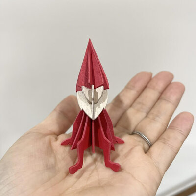 LOVI 3D ELF Rood zittend H16cm  - duurzaam Fins design