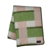 Lina Johansson Plaid BLOCK groen wol 130x190cm