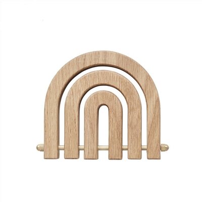 OYOY Living Design Onderzetter Rainbow Wooden 11x18cm - oak met brass