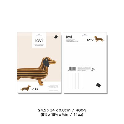 LOVI 3D Teckel – Dachshund XL Zwart 31cm