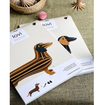 LOVI 3D Teckel – Dachshund XL Zwart 31cm