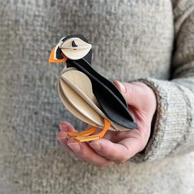 LOVI 3D Puffin Papegaaiduiker zwart orange 10cm - DIY