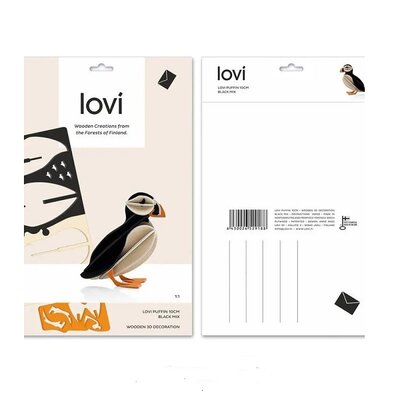 LOVI 3D Puffin Papegaaiduiker zwart orange 10cm - DIY