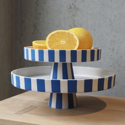 OYOY Living Design Toppu tray large Optic Blue Ø27cm - handgemaakt