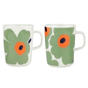 Marimekko Unikko Mok set Sage groen 2.5dl