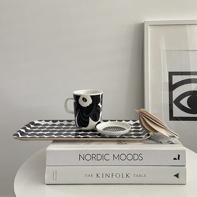 Marimekko Unikko mok 2,5dl zwart wit - Fins design