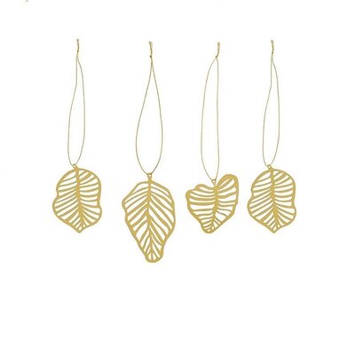 Cooee Design Deco Leaf hanger set in brass gold 4 pcs