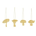 Cooee Design Deco Fungi hanger set gold 4 pcs