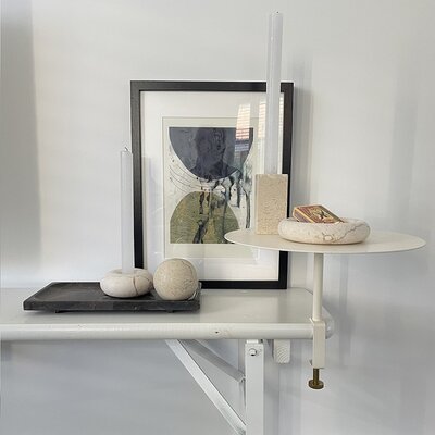 OYOY SAVI marmer kandelaar offwhite Ø14cm - stijlvolle blikvanger