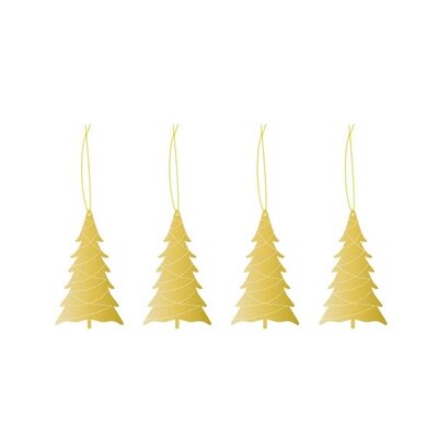 Cooee Design Deco TREE hanger set gold brass -   set = 4 pcs