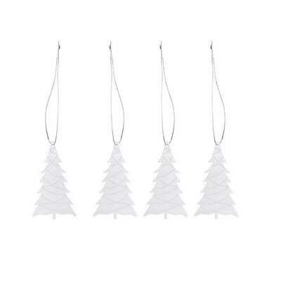 Cooee Design Deco TREE hanger set zilver 4 pcs - 6.5 x 4cm