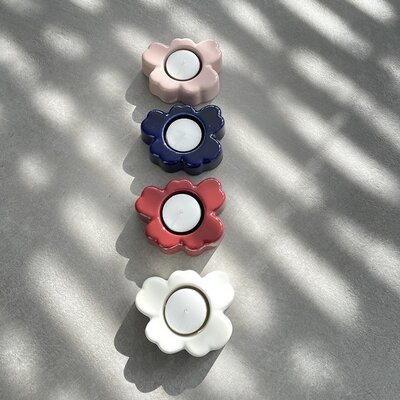 Marimekko Unikko Tealightholder Wit 60th anniversary 8x10cm