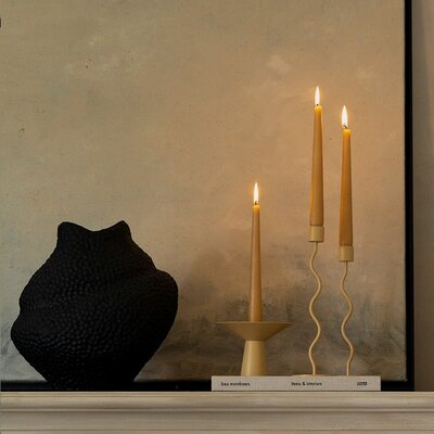 Cooee Design Curved Kandelaar in peanut kleurig metaal H26cm