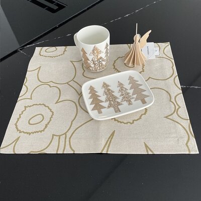 Marimekko  Piirto Unikko goud Placemat set 2 pcs