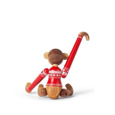 Kay Bojesen Monkey small  met Sweater in rood