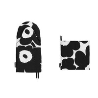 Marimekko Unikko Ovenwant & Pannenlap set zwart wit