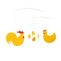 Flensted hanging art Easter Chicken geel  -   28x40cm