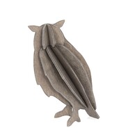 LOVI Uil Grijs 9.5cm 3d hout