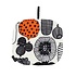 Marimekko Puutarhurin Parhaat Pannenlap  z/w met orange 23x21cm