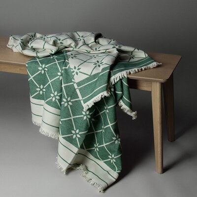 Lina Johansson Plaid Alma antique  Groen eco katoen 135x190cm