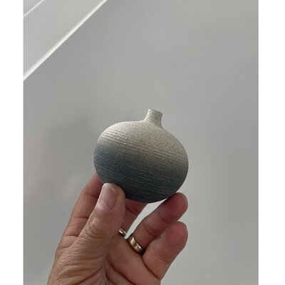Lindform Bari vaasje Green FADE H6cm - handmade en geglazuurde binnenzijde
