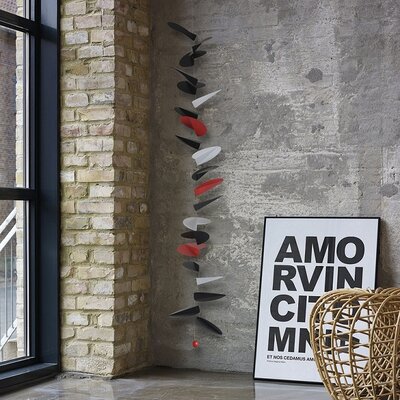 Flensted hanging art Turning Leaves zwart rood 170cm