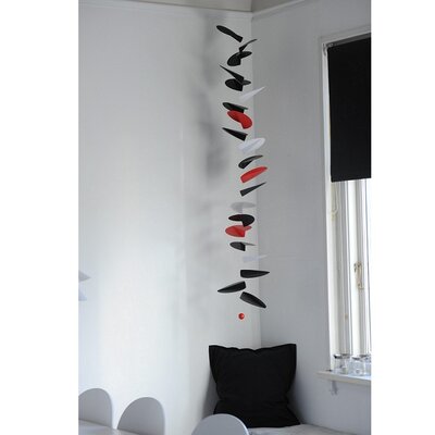 Flensted hanging art Turning Leaves zwart rood 170cm