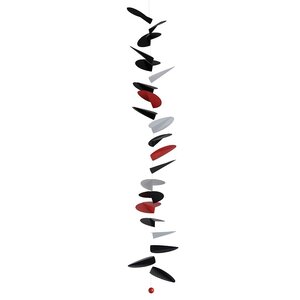 Flensted hanging art Turning Leaves zwart rood 170cm