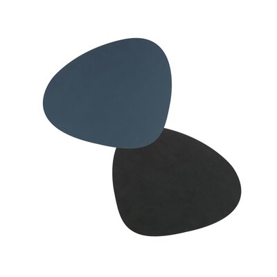 Lind DNA Set Onderzetters Curve Double Blauw + Zwart  4 pcs