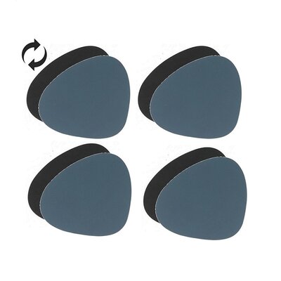 Lind DNA Set Onderzetters Curve Double Blauw + Zwart  4 pcs