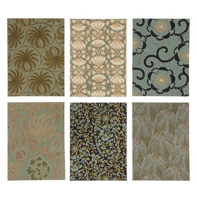 Bungalow DK Set 6 Greeting Cards Groen dubbel