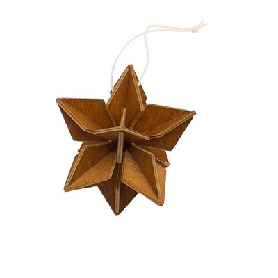 LOVI 3D Ster Cinnemon Ø5cm hout