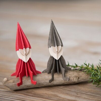 LOVI 3D ELF Rood H12cm  diy in hout