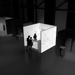 Illuminated exhibition stand U-shape 300 x 300 cm