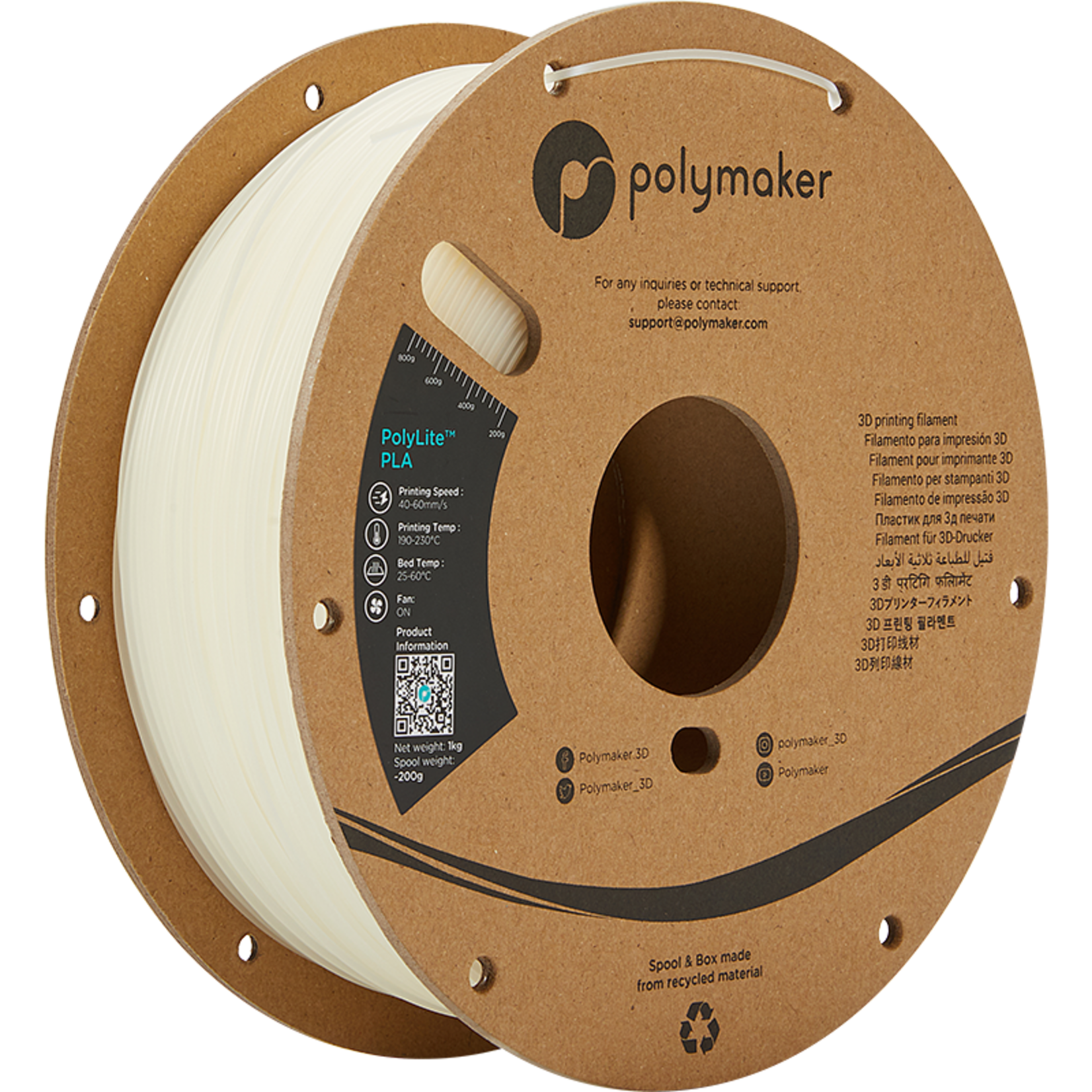 Polymaker PolyLite PLA - Naturel