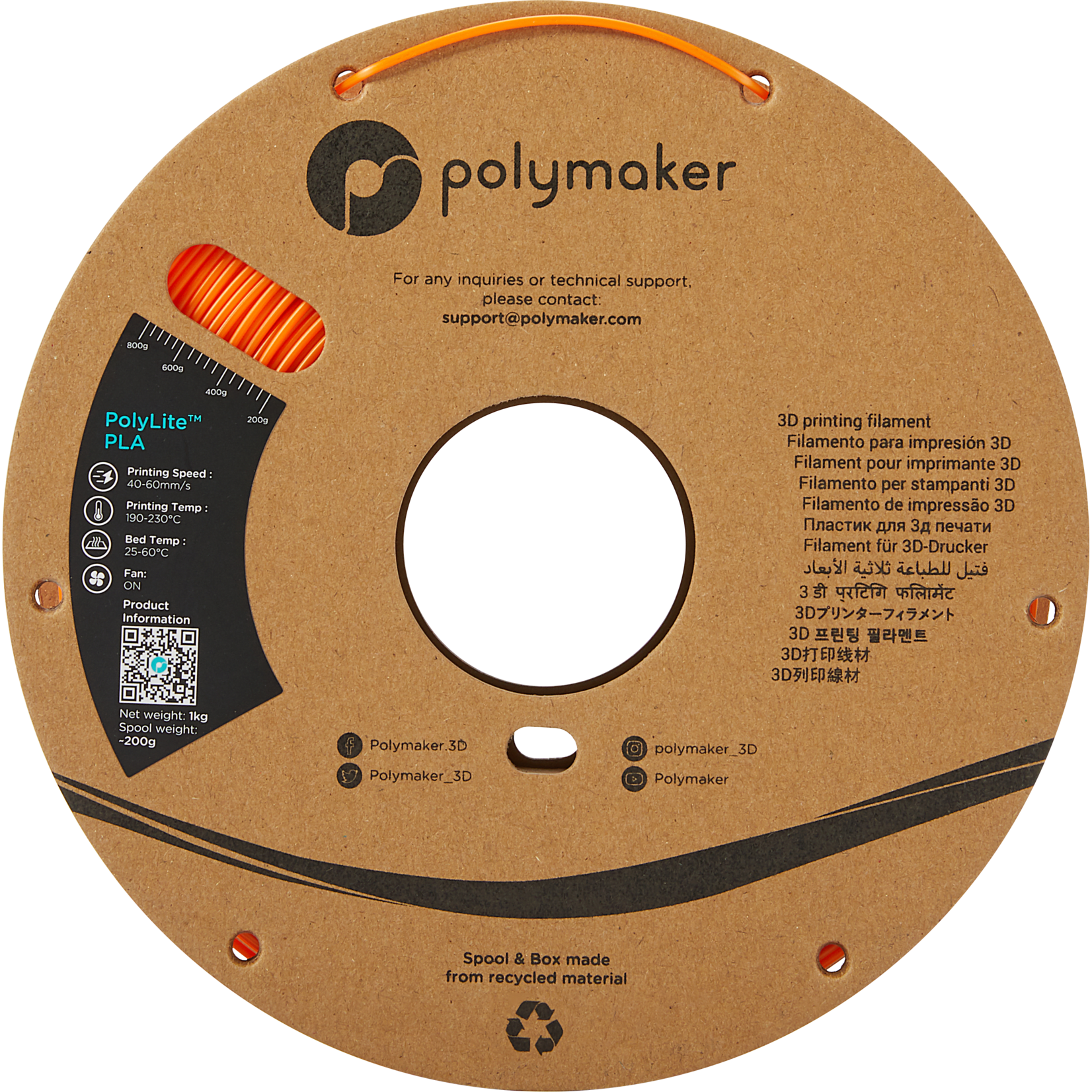 Polymaker Polylite PLA Oranje