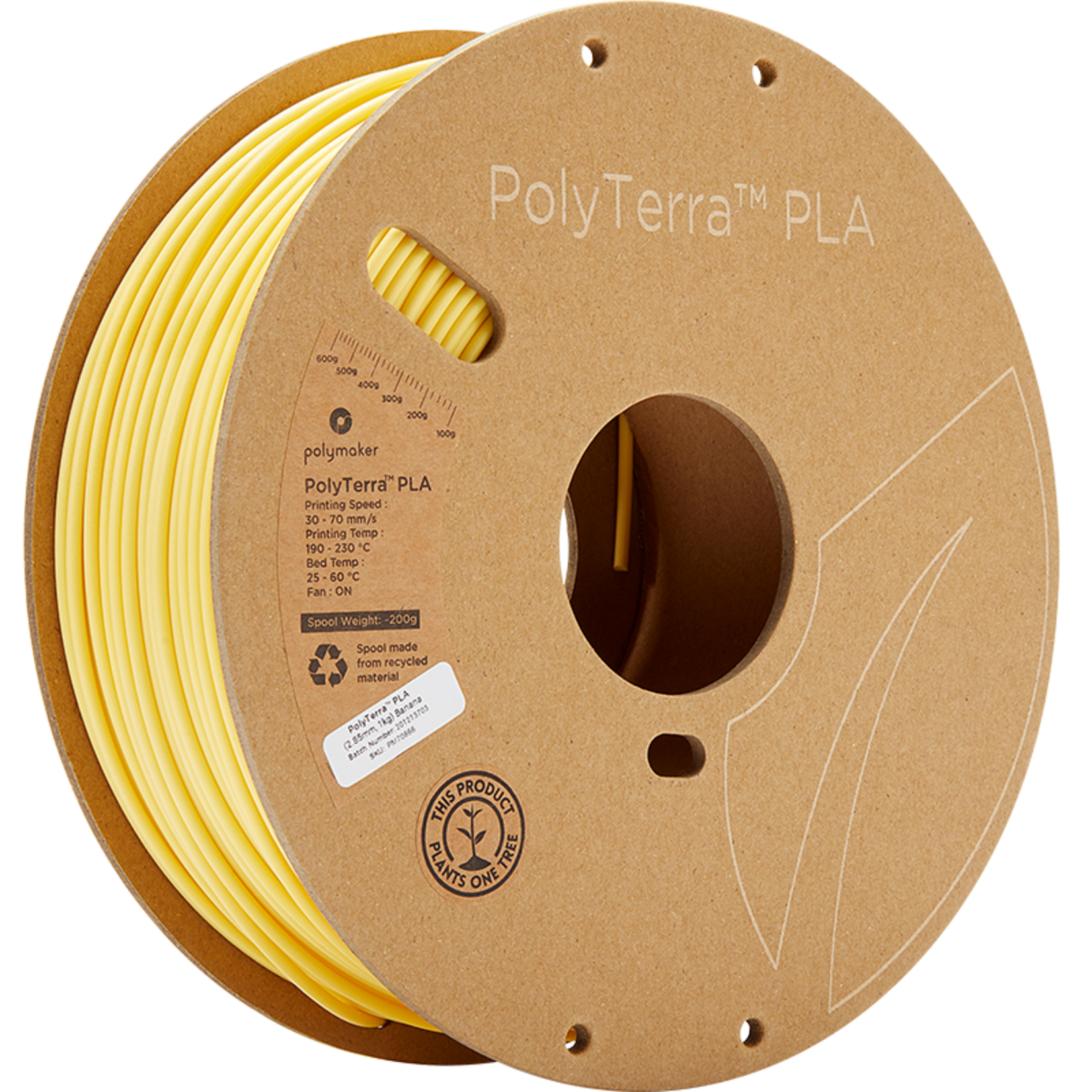 Polymaker Polyterra PLA Banana 1.75mm Sold out =Sold out