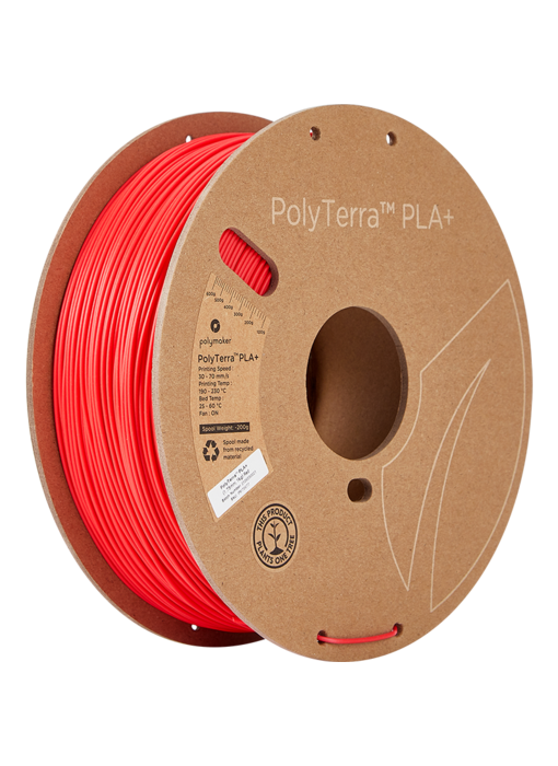 Polymaker Polyterra PLA+ Rood 1.75 mm Op = Op